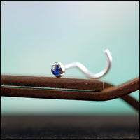 sapphire and sterling silver nose jewelry