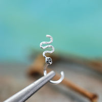 Snake Nose Stud in Sterling Silver