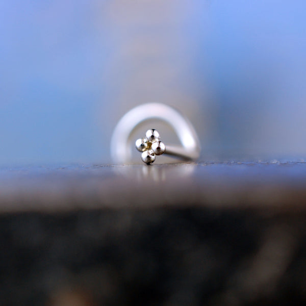 dainty sterling silver nose stud