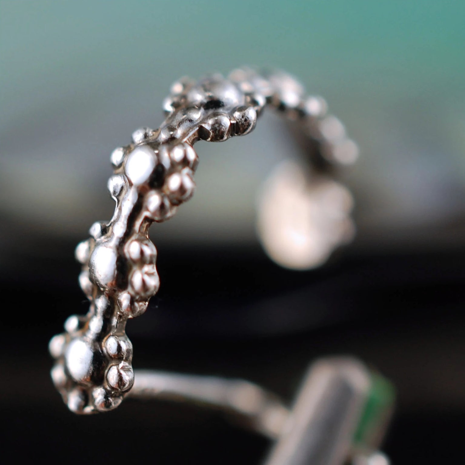 nickel-free sterling silver nose hoop with filigree