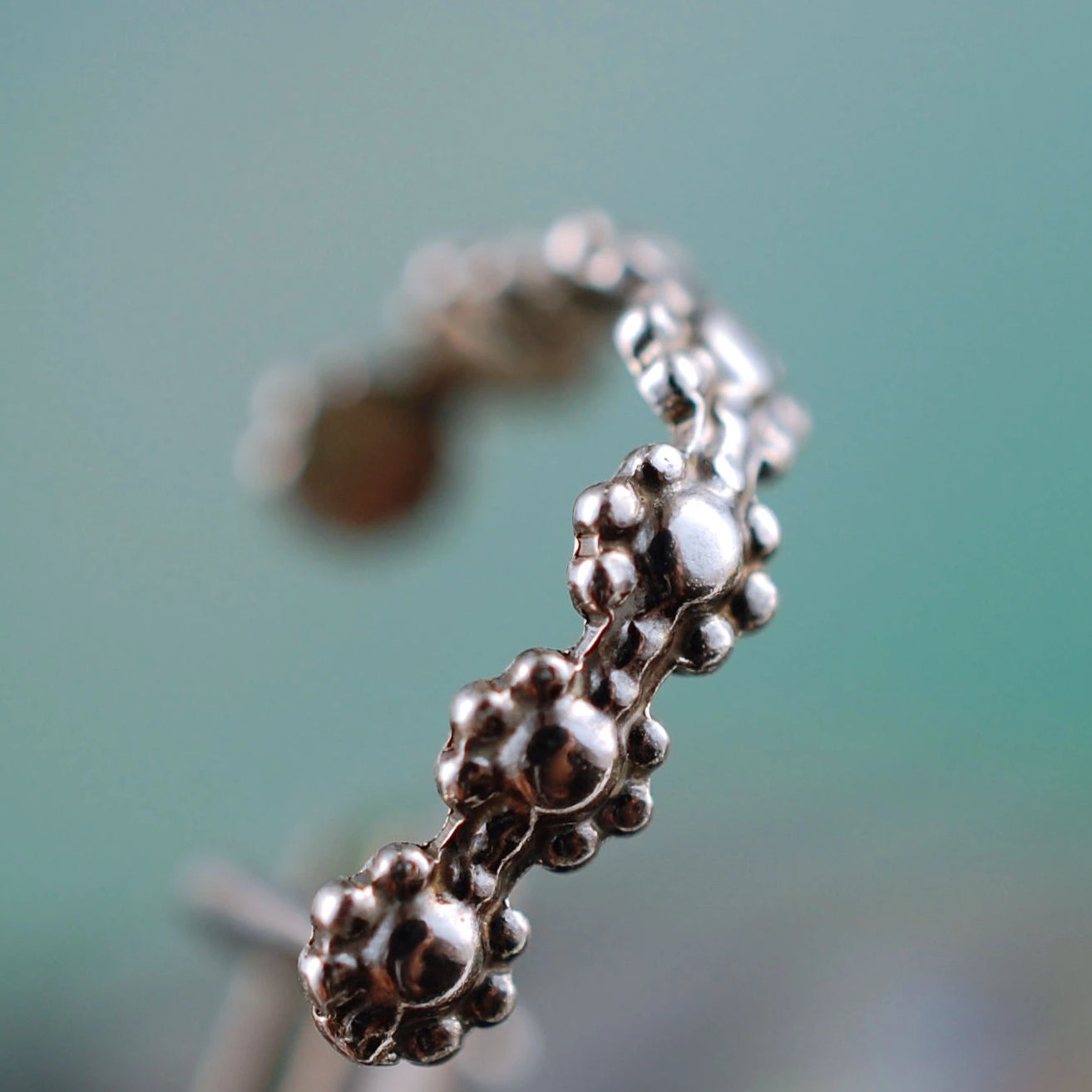silver filigree nose ring in nickel-free sterling silver