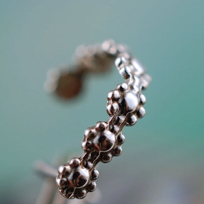 silver filigree nose ring in nickel-free sterling silver