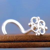 dainty sterling silver nose stud with filigree