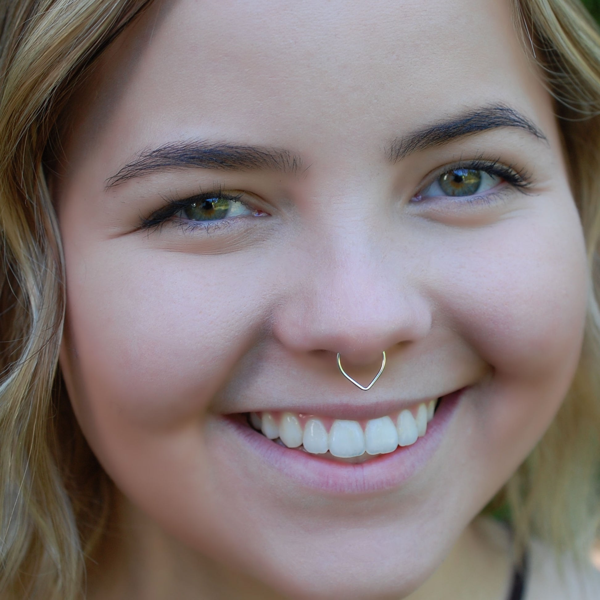 V Silver Septum or Nose Ring – Rock Your Nose Jewelry