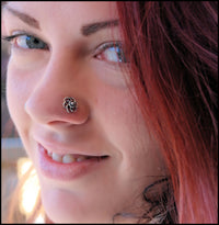 bold sterling silver filigree nose stud