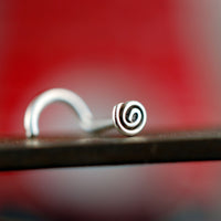 tiny spiral sterling silver nose jewelry