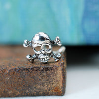 sterling silver skull nose stud