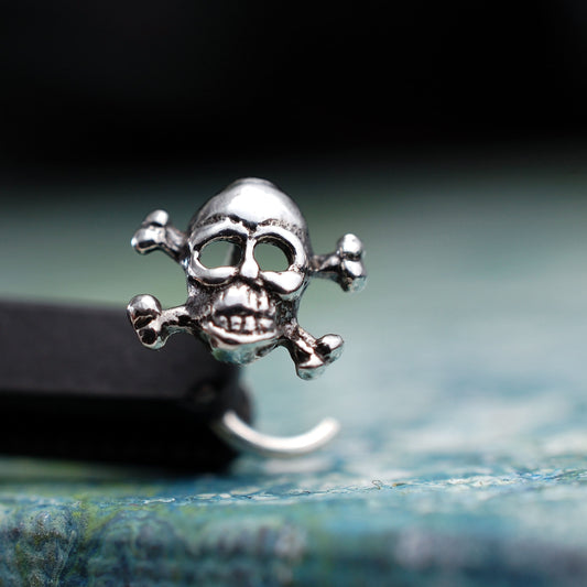 skull nose stud