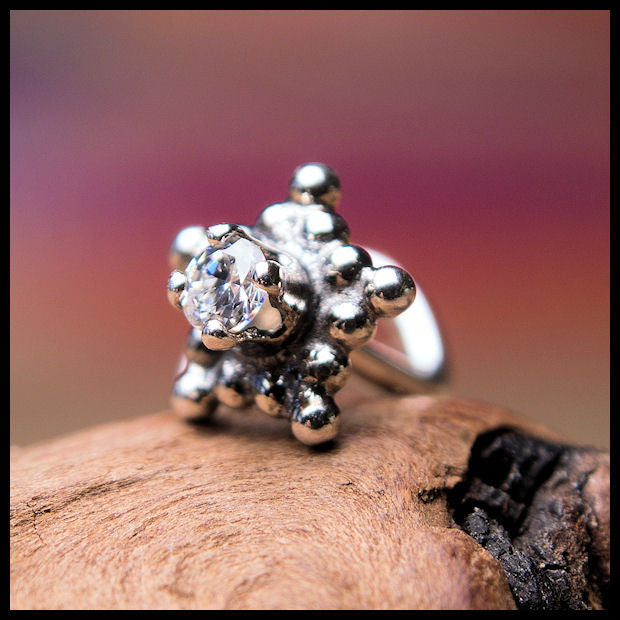 zirconia gemstone and sterling silver nose jewelry