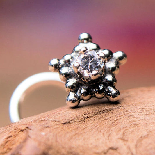 sterling silver star nose stud