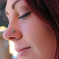 sterling silver snowflake nose stud