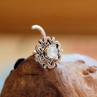 large sterling silver snowflake nose stud