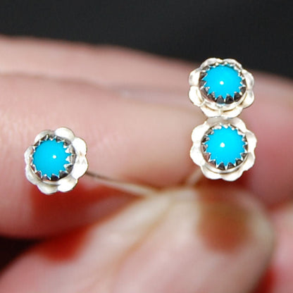 turquoise and sterling silver nose stud