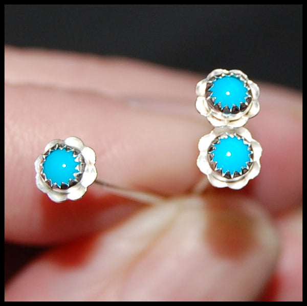 turquoise and sterling silver nose stud