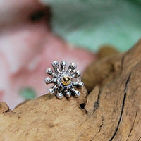 sterling silver flower nose stud