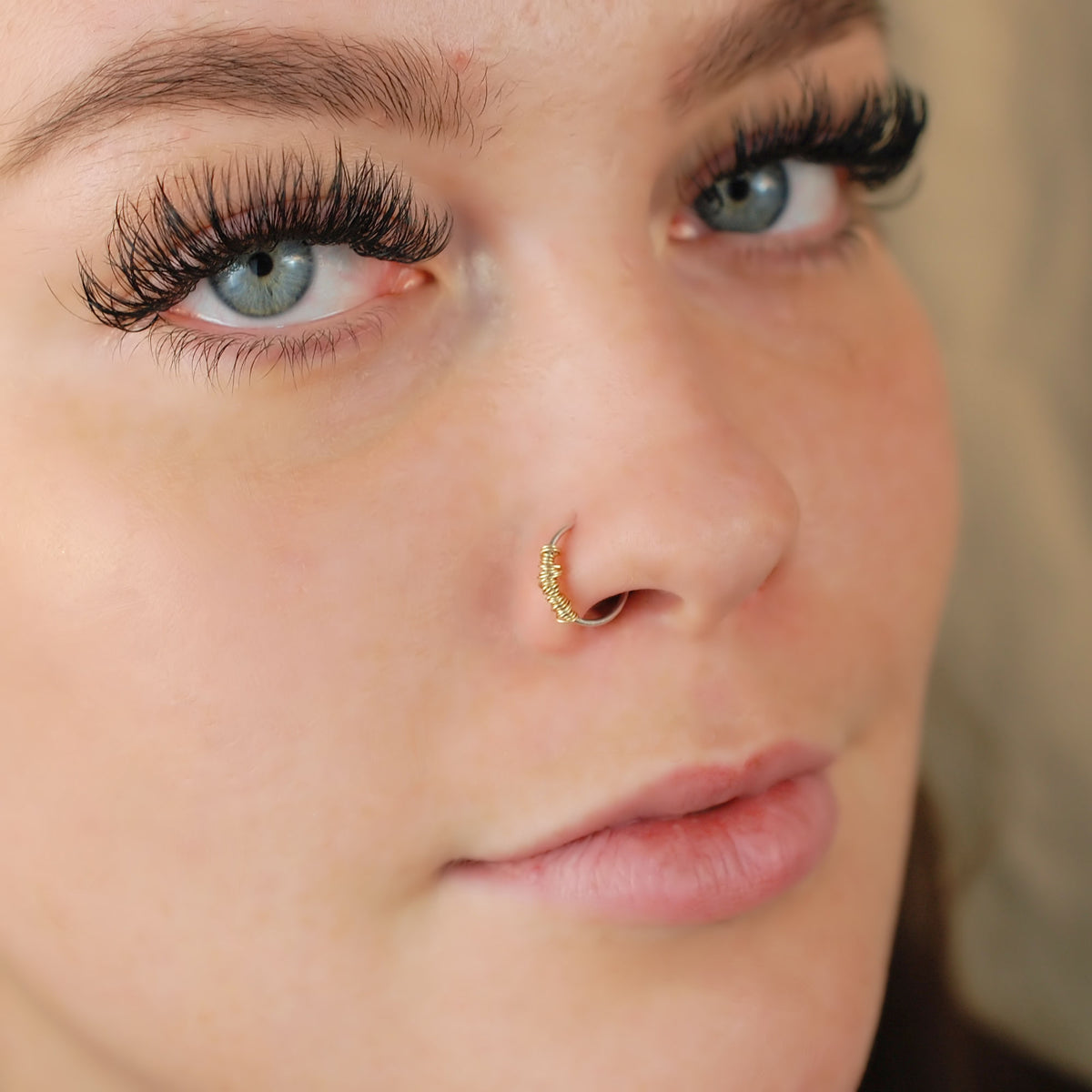 Gold-plated Plated Brass, Metal Nose Stud NOSE RING 4 NUG