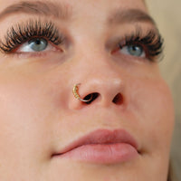 14 karat gold and sterling silver nose ring