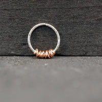 14 karat rose gold wrapped sterling silver septum jewelry