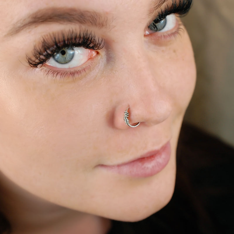 Silver Nose Ring 18 G 925 Sterling Silver Nose Rings Hoop - Etsy