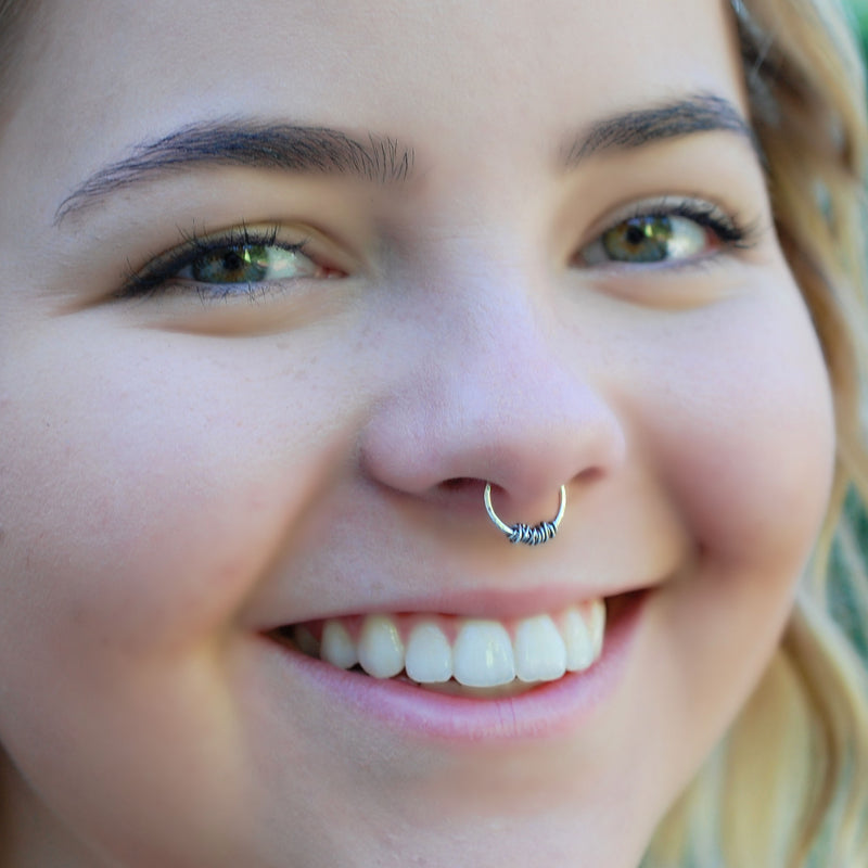 Septum Spiral Silver Nose Ring – SILBERUH