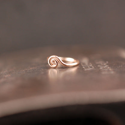 Rose Gold Nose Ring - Tiny Spiral