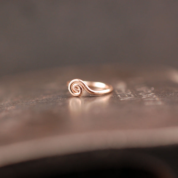 Rose Gold Nose Ring - Tiny Spiral
