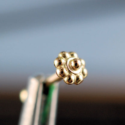 dainty gold flower nose stud