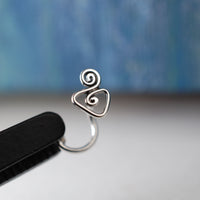 silver tribal nose stud