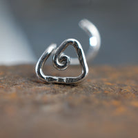 silver tribal nose stud