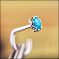 turquoise nose jewelry in sterling silver filigree