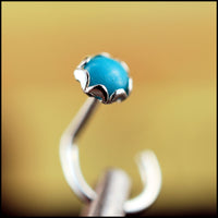 nickel-free sterling silver and turquoise nose stud