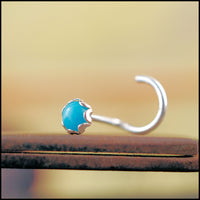 sterling silver and turquoise nose stud