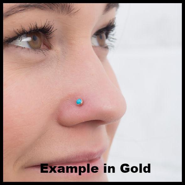 turquoise and silver nose jewelry
