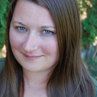 silver filigree nose stud with turquoise gemstone
