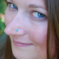 turquoise and sterling silver nose stud