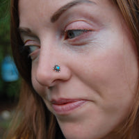 unique turquoise nose stud