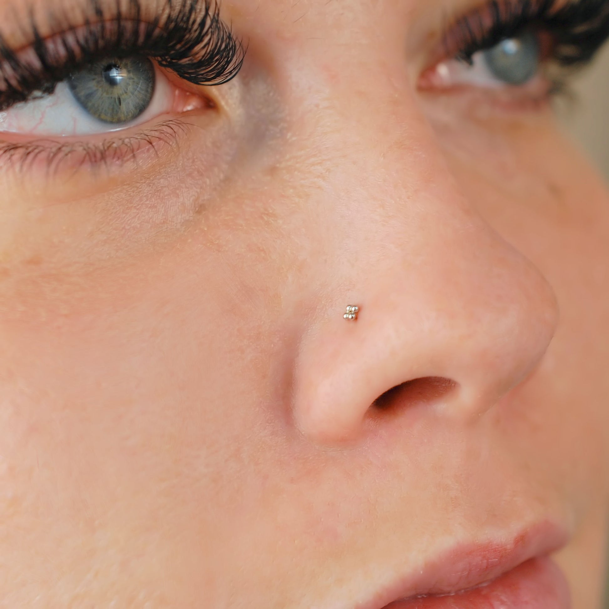 tiny silver nose stud in nickel-free sterling silver