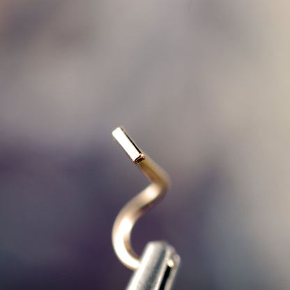 Gold Straight Bar Minimal Nose Stud
