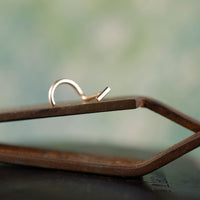 Gold Straight Bar Minimal Nose Stud
