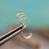 Gold Snake Nose Stud in 14 Karat Solid Yellow Gold