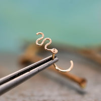 Gold Snake Nose Stud in 14 Karat Solid Yellow Gold