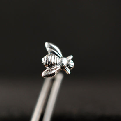 silver bee nose stud