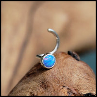 blue opal nose pin