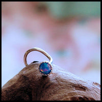 blue opal nose ring