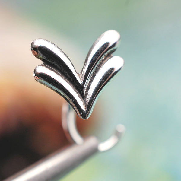 bohemian nose stud sterling silver
