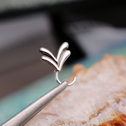 silver chevron nose stud