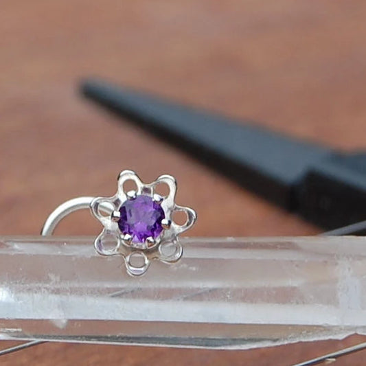 Amethyst nose jewelry