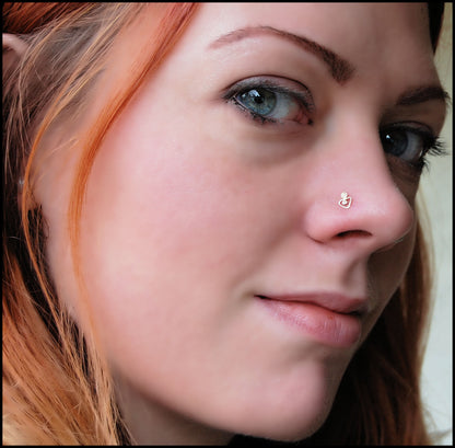 gold tribal goddess nose stud