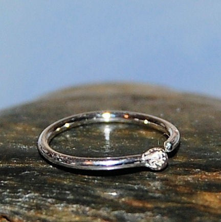dainty nose ring in sterling silver