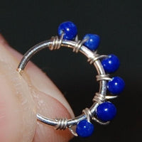 lapis gemstone and sterling silver nose jewelry